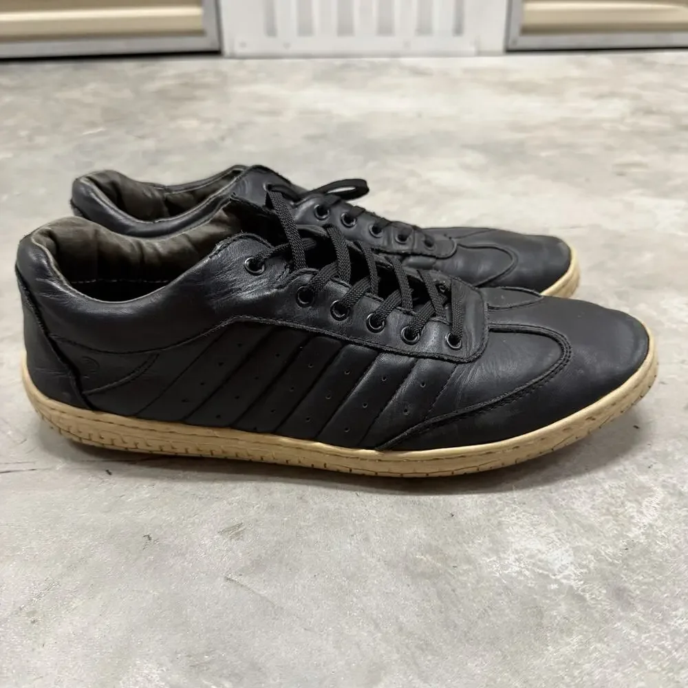 Piloti Avenue Driving Shoes Mens 11 Black Leather Low Top Sneakers Racing Casual